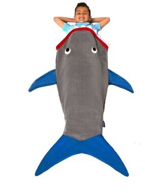 Blankie Tails Baby Shark Blanket Grey Blue